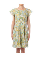 フラワーリバティ柄ワンピース/ライトグリーン (121)