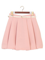 ベルト付ペプラムタックキュロット／PT/サックス