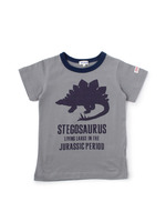恐竜×ロゴTシャツ/グレー(012)