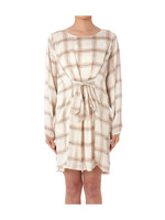 手描きチェックサテンワンピース/ネイビー系(193)