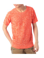 麻混フィッシャーマンサマーニット/オレンジ系(067)