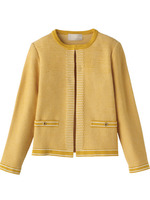 [L]ミックスカラーニットカーディガン/イエロー系(433)