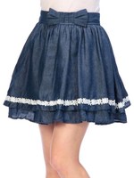 【LIZ LISA】セミダンガリースカート/ブルー