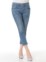 クロップドデニムスキニーパンツ/Light Indigo