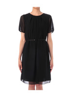 シアーサテンワンピース/ブラック(019)