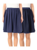 タック入り微光沢スカート/オリーブグリーン(026)