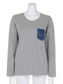 デニム ポケット ロングTシャツ/T.GRY