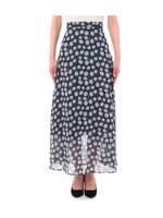 ドットフラワーロングスカート/ブラック(419)