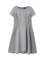 ピンストライプタック切り替えワンピース/ネイビー(193)