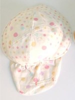 ベビー日よけ布付きキャップ/ピンク