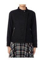 ライダース風ZIPジャケット/ブラック(019)