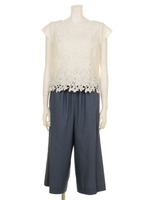 ワイドパンツロンパース/ピンク