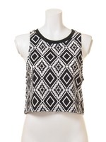 【ANAP】2パターン幾何学柄MUSCLETEE/WH