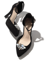 ビジューパンプス/SAX