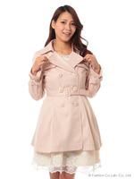 共ベルト付ミディ丈トレンチ/クリーム