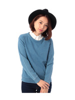 衿付き裏毛カットソー/ネイビー(093)