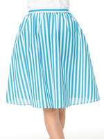 太ストライプギャザースカート/Mustard