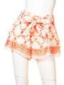 【juliet dunn】cotton criss cross print shorts/オレンジ