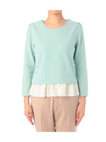 ぺプラム切り替えポンチカットソー/ライトグリーン(021)