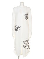 サイドシャーリングロングカーデ/ピンク