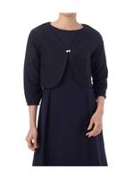 ビジューホック付きボレロカーディガン/ネイビー(093)