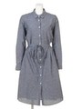 ロングシャツワンピース/サックス