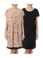 花柄リバーシブルワンピース/ベージュ系(151)