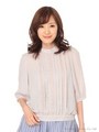 前タックレースブラウス/L/グレー