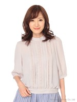 前タックレースブラウス/L/グレー