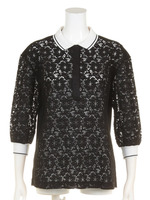 [Salon de Balcony]レースポロシャツ/BLK