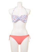 【goods】マーガレット柄リボンビキニ/ブラック