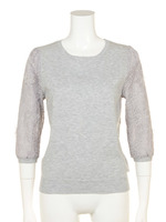 オーガンレースお花モチーフプルオーバー/ホワイト