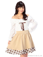 オフショルドッキングワンピース/ベージュ