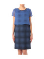 オプティカルチェックワンピース/ブルー系(192)