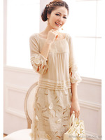 シルク風シフォンワンピース/ブラック