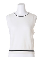 ニットベスト/WHTxBLK