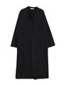 ピンストライプシャツワンピース/ブラック