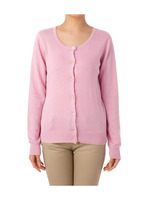 マルチボタンクルーネックカーディガン/ピンク系(071)