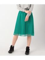 ラインゴムチュールプリーツスカート/グリーン(022)