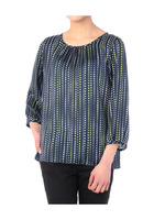 ラインドットサテンブラウス/サンドベージュ(153)