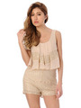 レース×シフォンコンビネゾン/BEIGE