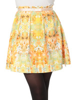 花柄タックSK/オレンヂ