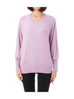 Vネックドルマンカシミヤ混ニット/ネイビー系(095)