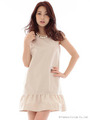 ヘムフリルワンピース/ベージュ