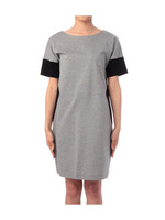 ボートネックバイカラーワンピース/グレー系(012)