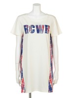 RCWB チェック ドッキング Tシャツ ワンピース/SAX