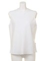【BED&BREAKFAST】LINEN CHAMBRAY Sleeveless Top/WHITE