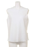 【BED&BREAKFAST】LINEN CHAMBRAY Sleeveless Top/WHITE