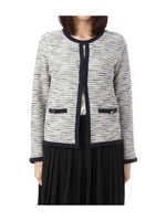 ジャケットライクラメスラブニットカーディガン/ネイビー(493)