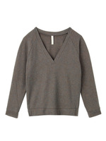 ツイードVネックカットソー/ブラウン系(643)